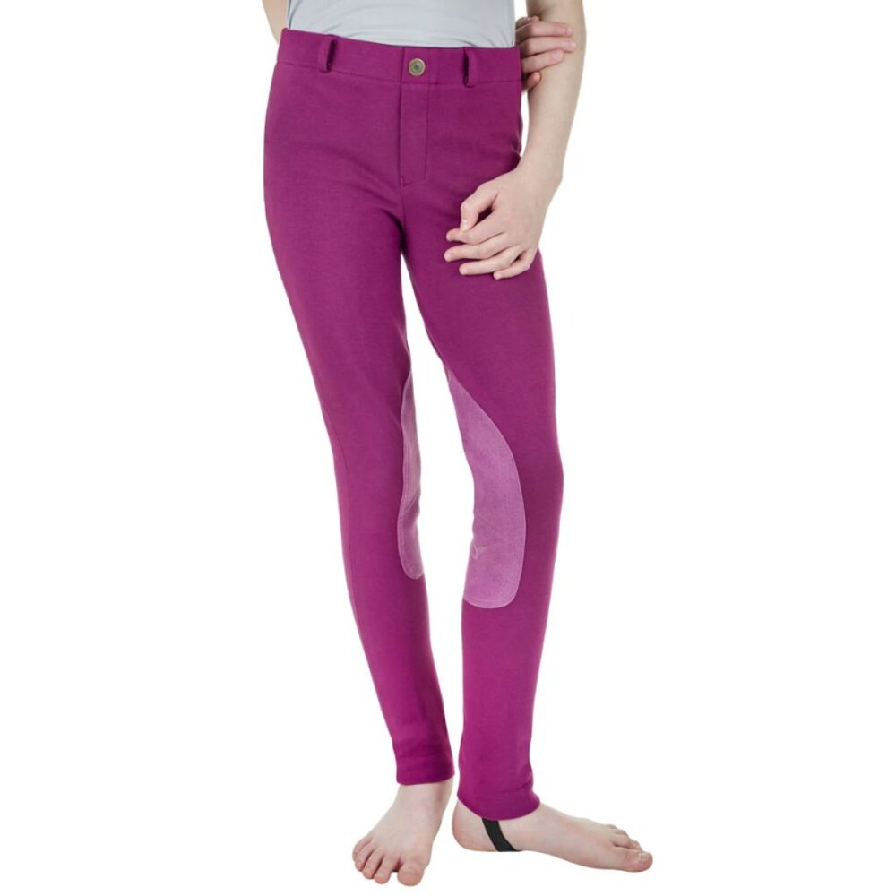 NWT TuffRider Kids Size 08 Plum Caspia Starter Lowrise Pull-On Jodhpurs 2